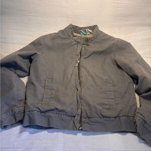 Vintage Roxy Gray Zip Jacket with Branded Fabric Pull